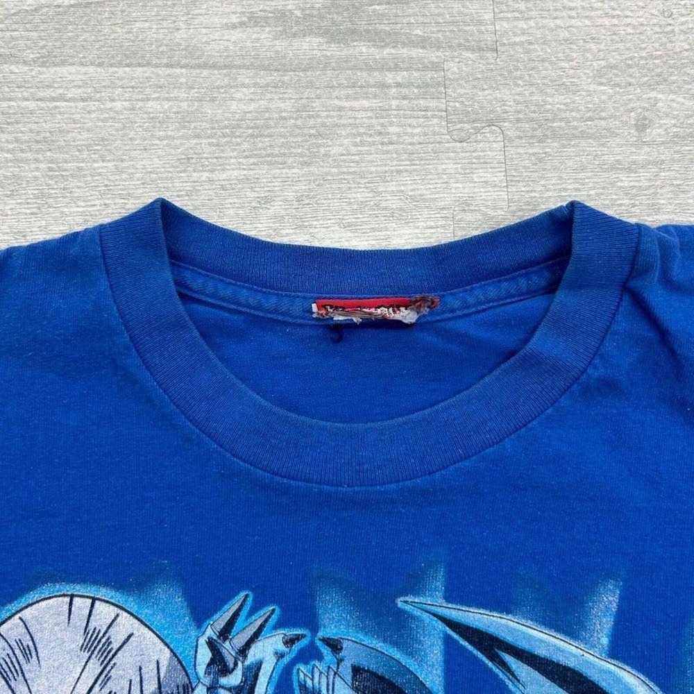 Vintage 90s Yugioh Shirt Blue It's Time To Duel Anime Manga Card Tee - Picture 3 of 5